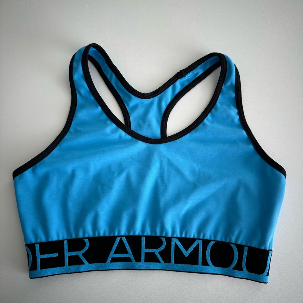 Under Armour Blue Racerback Sports Bra with Black Accent Size XS